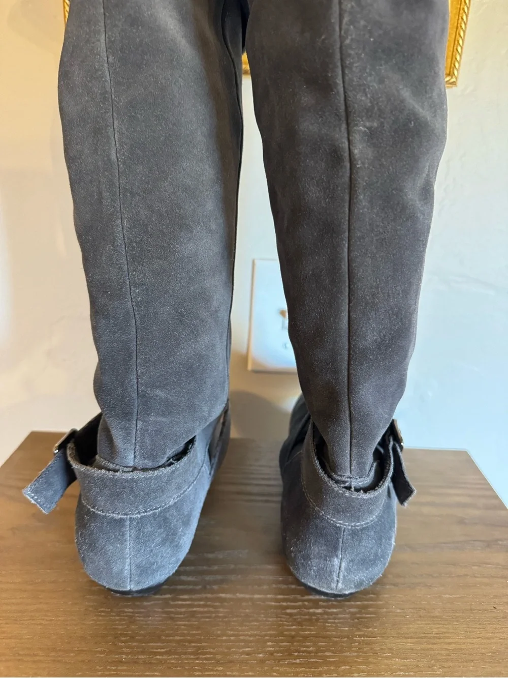 Chinese Laundry Over-the-Knee Suede Boots - Charcoal Gray